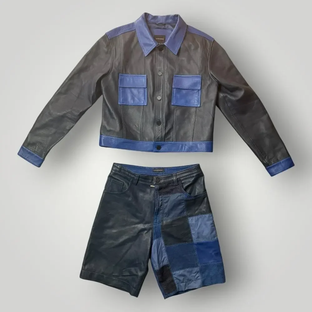 VICTOR MUDHE SLAM LEATHER JACKET SZ M AND DUNK LEATHER PANTS SZ L